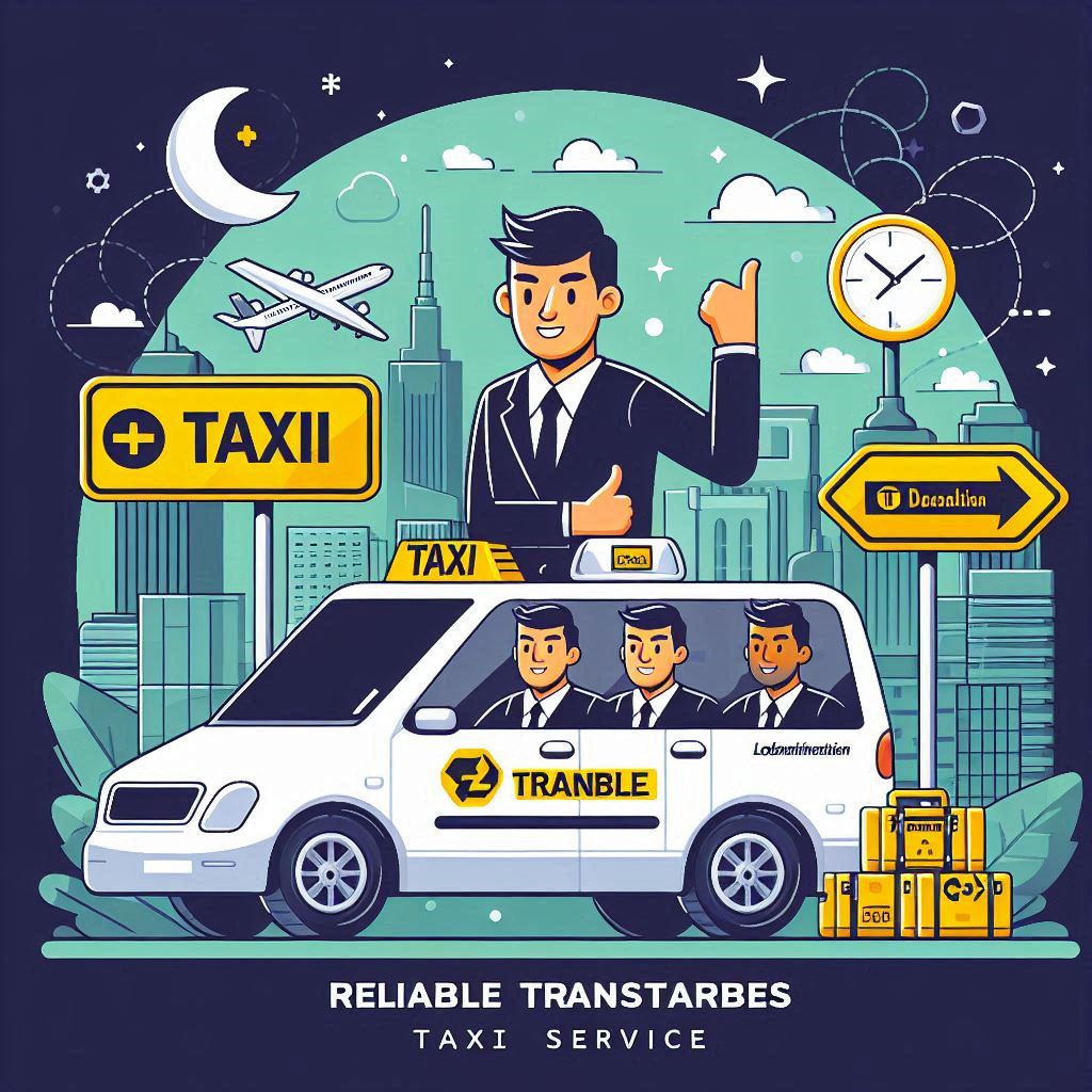 Reliable Transfers taxi service vector image